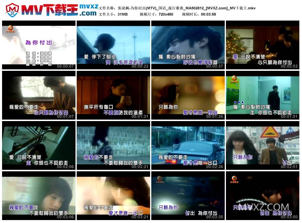 张凌枫-为你付出(MTV)_国语_流行歌曲_MA502812